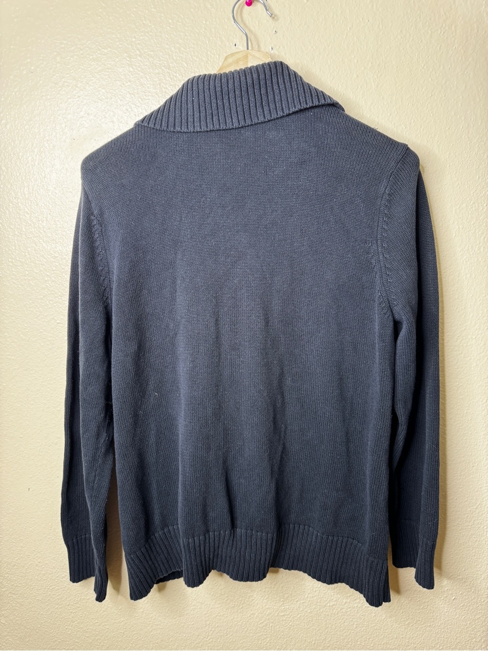 Lauren Ralph Lauren Womens 2X Black Cotton Cardigan Sweater Crest Buttons Collar - Picture 6 of 6